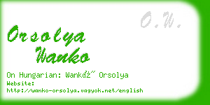 orsolya wanko business card